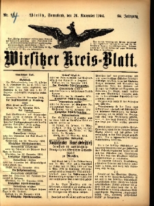 Wirsitzer Kreis-Blatt: herausgegeben vom Königlichen Landraths-Amte 1904.11.26 Jg.60 Nr94