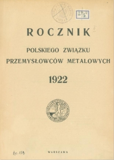 Rocznik Polskiego Związku Przemysłowców Metalowych 1922
