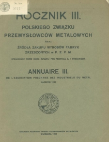 Rocznik Polskiego Związku Przemysłowców Metalowych 1923