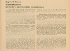 Elementarne potrzeby samorządu miejskiego