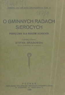 O gminnych radach sierocych : podręcznik dla radców sierocych