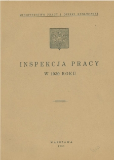 Inspekcja Pracy w 1930 Roku
