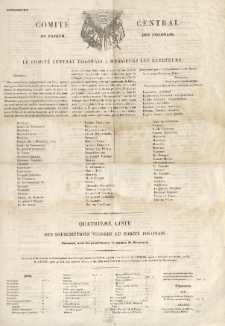 Comité Central en Faveur des Polonais : Le Comité Central Polonais a Messieurs les Electeurs