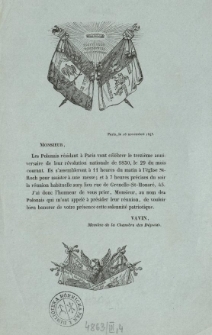 [Zaproszenie Inc.:] "Monsieur, Les Polonais résidant à Paris vont célébrer ..."