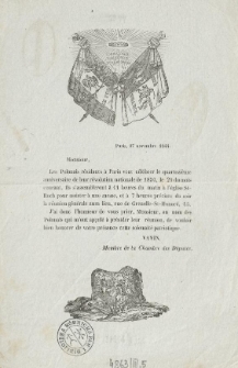 [Zaproszenie Inc.:] "Monsieur, Les Polonais résidant à Paris vont célébrer ..."