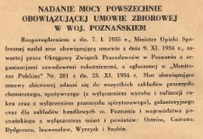 Nadanie mocy powszechnie obowiązującej umowy zbiorowej w wojew. poznańskim