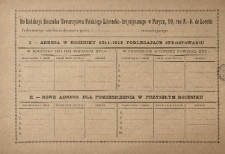 [Prospekt Inc.:] "Do redakcyi Rocznika Towarzystwa Polskiego Literacko-Artystycznego w Paryżu ..."