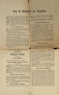 Głos do Rodaków na obczyźnie : [prospekt]