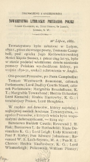 [Odezwa] Towarzystwo Literackie Przyjaciół Polski Sussex Chambers, 10, Duke Street, St Jame's, London, S. W. (tłumaczenie z angielskiego)