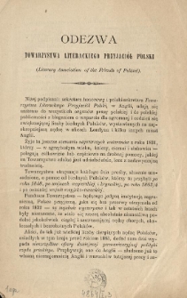 Odezwa Towarzystwa Literackiego Przyjaciół Polski (Literary Association of the Friends of Poland)