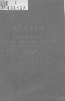 Statut Spółdzielni pod firmą: "Spółdzielnia Meble Swarzędz" w Swarzędzu