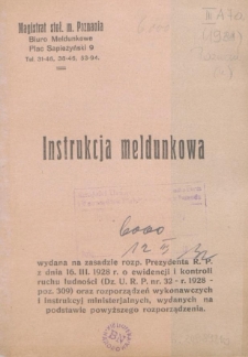 Instrukcja meldunkowa