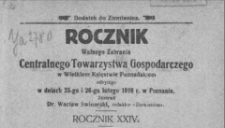 Rocznik Walnego Zebrania Centralnego Towarzystwa Gospodarczego w Wielkiem Księstwie Poznańskiem 1918-1920, 1922