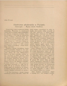 Szkolnictwo akademickie w Poznaniu. Uniwersytet. Wyższa Szkoła Handlowa