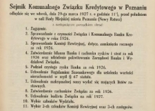 Sejmik Komunalnego Związku Kredytowego w Poznaniu