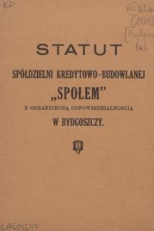 Statut Sp&oacute;łdzielni Kredytowo-Budowlanej "Społem" z ograniczoną odpowiedzialnością w Bydgoszczy