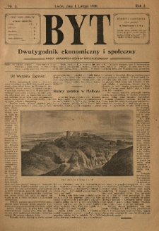 Byt : dwutygodnik ekonomiczny i społeczny ; organ "Krajowego Ogniska Nauczycielskiego". 1908.02.01 R.2 Nr3