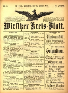 Wirsitzer Kreis-Blatt: herausgegeben vom Königlichen Landraths-Amte 1905.01.28 Jg.61 Nr8