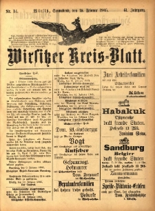 Wirsitzer Kreis-Blatt: herausgegeben vom Königlichen Landraths-Amte 1905.02.18 Jg.61 Nr14