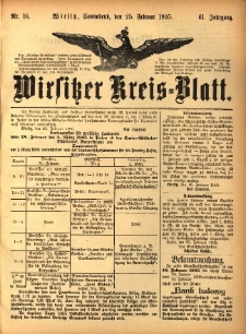 Wirsitzer Kreis-Blatt: herausgegeben vom Königlichen Landraths-Amte 1905.02.25 Jg.61 Nr16