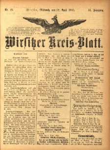 Wirsitzer Kreis-Blatt: herausgegeben vom Königlichen Landraths-Amte 1905.04.12 Jg.61 Nr29