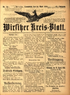 Wirsitzer Kreis-Blatt: herausgegeben vom Königlichen Landraths-Amte 1905.04.15 Jg.61 Nr30