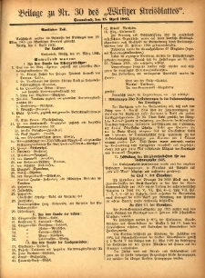 Beilage zu Nr.30 des „Wirsitzer Kreisblattes” 1905.04.15