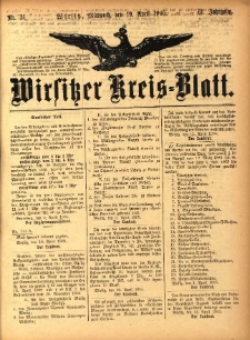 Wirsitzer Kreis-Blatt: herausgegeben vom Königlichen Landraths-Amte 1905.04.19 Jg.61 Nr31