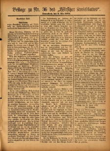 Beilage zu Nr.36 des „Wirsitzer Kreisblattes” 1905.05.06