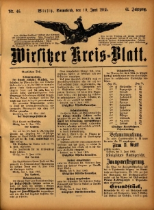 Wirsitzer Kreis-Blatt: herausgegeben vom Königlichen Landraths-Amte 1905.06.10 Jg.61 Nr46
