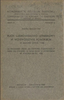 Ruch uzdrowiskowo-letniskowy w wojew&oacute;dztwie pomorskim w sezonie letnim 1938