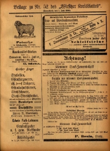 Beilage zu Nr.52 des „Wirsitzer Kreisblattes” 1905.07.01