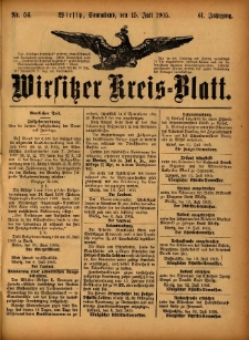 Wirsitzer Kreis-Blatt: herausgegeben vom Königlichen Landraths-Amte 1905.07.15 Jg.61 Nr56