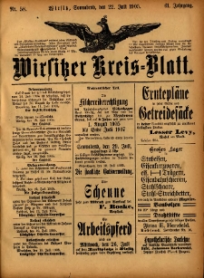 Wirsitzer Kreis-Blatt: herausgegeben vom Königlichen Landraths-Amte 1905.07.22 Jg.61 Nr58