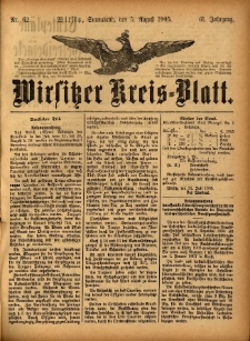 Wirsitzer Kreis-Blatt: herausgegeben vom Königlichen Landraths-Amte 1905.08.05 Jg.61 Nr62