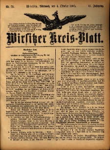 Wirsitzer Kreis-Blatt: herausgegeben vom Königlichen Landraths-Amte 1905.10.04 Jg.61 Nr79