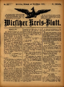 Wirsitzer Kreis-Blatt: herausgegeben vom Königlichen Landraths-Amte 1905.10.18 Jg.61 Nr83