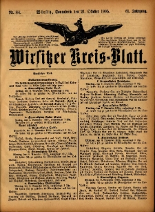 Wirsitzer Kreis-Blatt: herausgegeben vom Königlichen Landraths-Amte 1905.10.21 Jg.61 Nr84