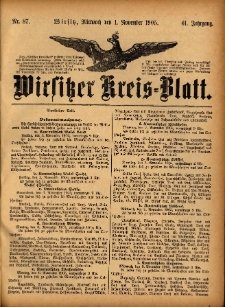 Wirsitzer Kreis-Blatt: herausgegeben vom Königlichen Landraths-Amte 1905.11.01 Jg.61 Nr87