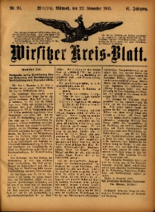 Wirsitzer Kreis-Blatt: herausgegeben vom Königlichen Landraths-Amte 1905.11.22 Jg.61 Nr93