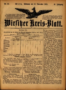 Wirsitzer Kreis-Blatt: herausgegeben vom Königlichen Landraths-Amte 1905.11.29 Jg.61 Nr95