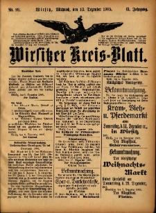 Wirsitzer Kreis-Blatt: herausgegeben vom Königlichen Landraths-Amte 1905.12.13 Jg.61 Nr99