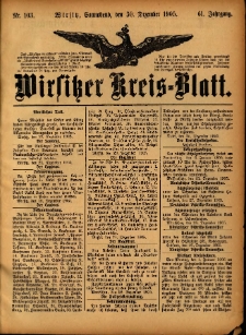 Wirsitzer Kreis-Blatt: herausgegeben vom Königlichen Landraths-Amte 1905.12.30 Jg.61 Nr103