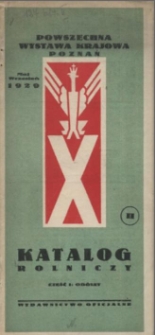 Powszechna Wystawa Krajowa w Poznaniu: Katalogi rolnicze