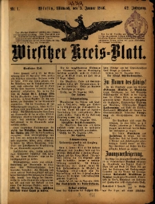 Wirsitzer Kreis-Blatt: herausgegeben vom Königlichen Landraths-Amte 1906.01.03 Jg.62 Nr1