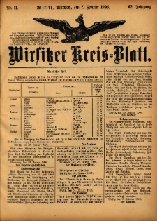 Wirsitzer Kreis-Blatt: herausgegeben vom Königlichen Landraths-Amte 1906.02.07 Jg.62 Nr11