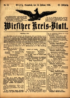 Wirsitzer Kreis-Blatt: herausgegeben vom Königlichen Landraths-Amte 1906.02.24 Jg.62 Nr16