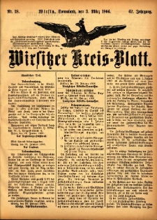 Wirsitzer Kreis-Blatt: herausgegeben vom Königlichen Landraths-Amte 1906.03.03 Jg.62 Nr18
