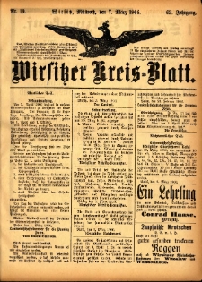 Wirsitzer Kreis-Blatt: herausgegeben vom Königlichen Landraths-Amte 1906.03.07 Jg.62 Nr19