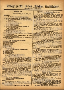 Beilage zu Nr.36 des „Wirsitzer Kreisblattes” 1906.05.05